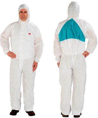 3M Disposable Protective Coverall Safety Work Wear White/Green