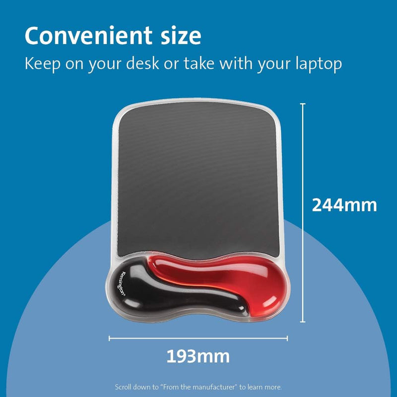 Kensington Duo Gel Mouse Pad with Wrist Support 240x182x25mm Red/Black 62402