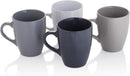 Sabichi Grey Mug Set of 4 x13oz Capacity - Stoneware Mugs