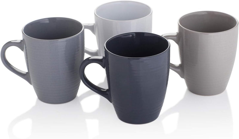 Sabichi Grey Mug Set of 4 x13oz Capacity - Stoneware Mugs