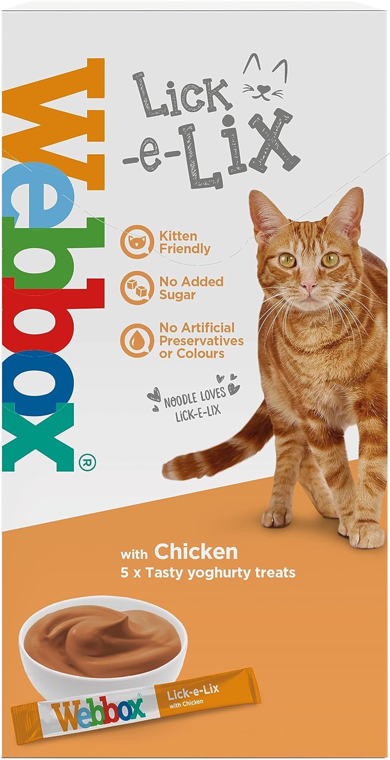 Webbox Lick-e-Lix Chicken x 15g Sachets {10 Boxes} UK BUSINESS