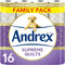 Andrex Supreme Quilts Toilet Tissue, Pack of 16