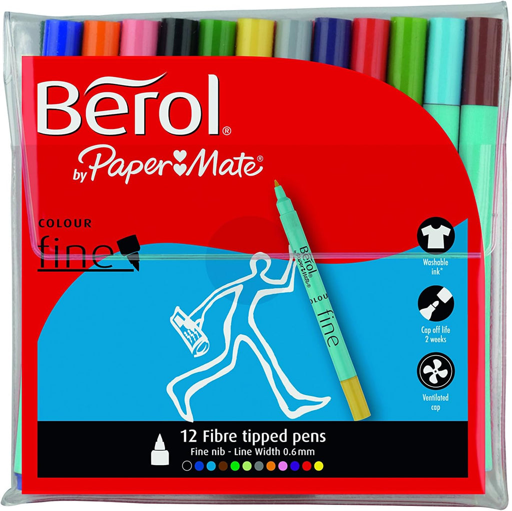Berol Colourfine Pens Assorted (Pack of 12) 2057599 UK BUSINESS