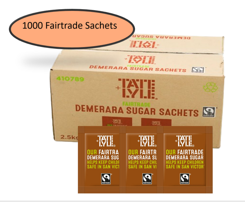 Tate & Lyle Fairtrade Sugar Sachets Brown 1000's