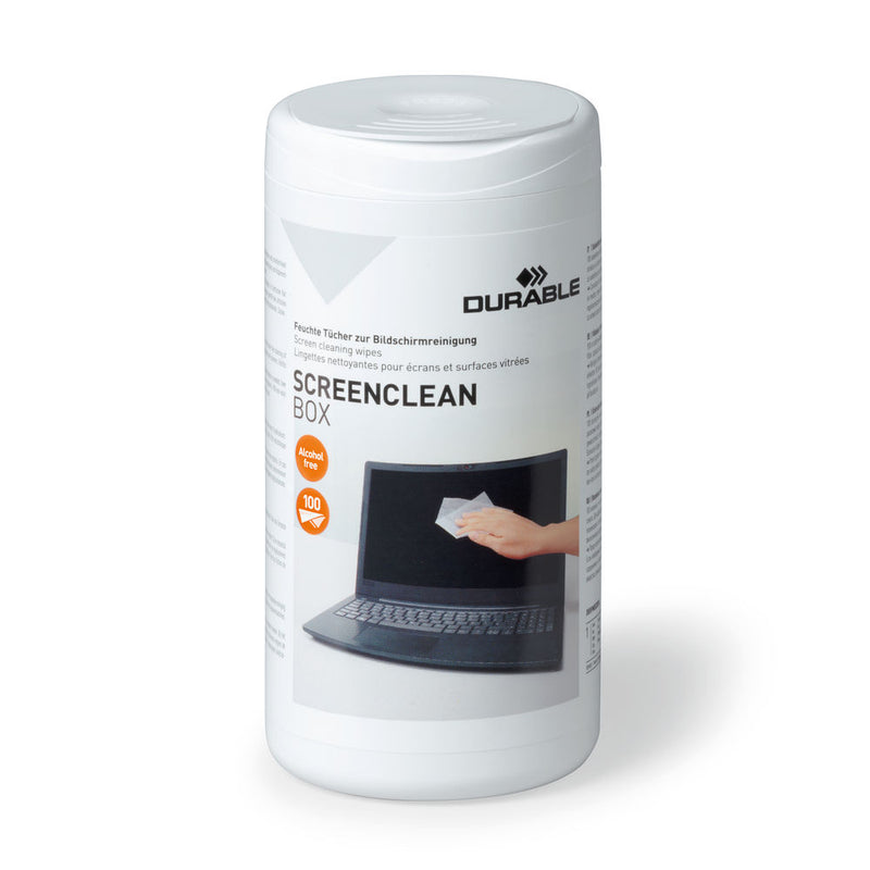 Durable Screenclean Cleaning Wipes Tub (Pack 100) 573602