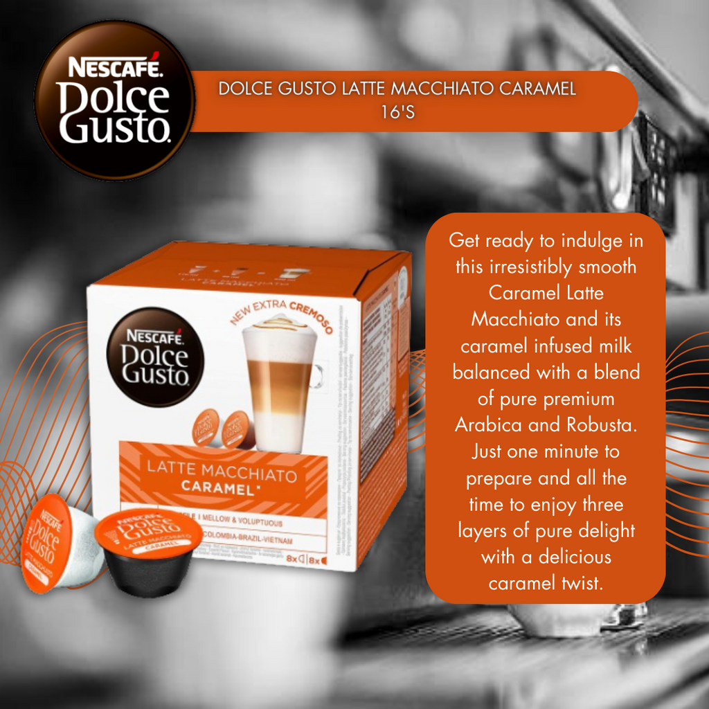 Dolce Gusto Latte Macchiato Caramel 16's - NWT FM SOLUTIONS - YOUR