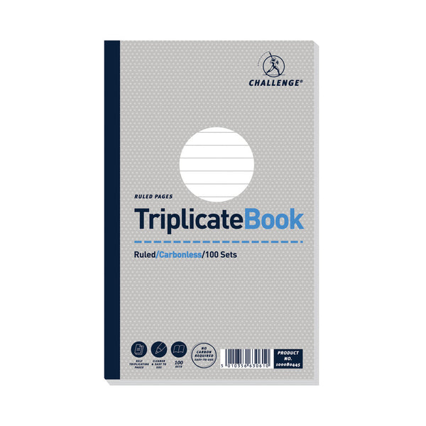 Challenge Carbonless Triplicate Book 100 Sets 210x130mm (Pack of 5) 100080445