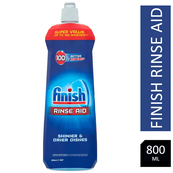 Finish Dishwasher Rinse & Shine Aid Original 800ml For Drier Glasses & Spot Prevention