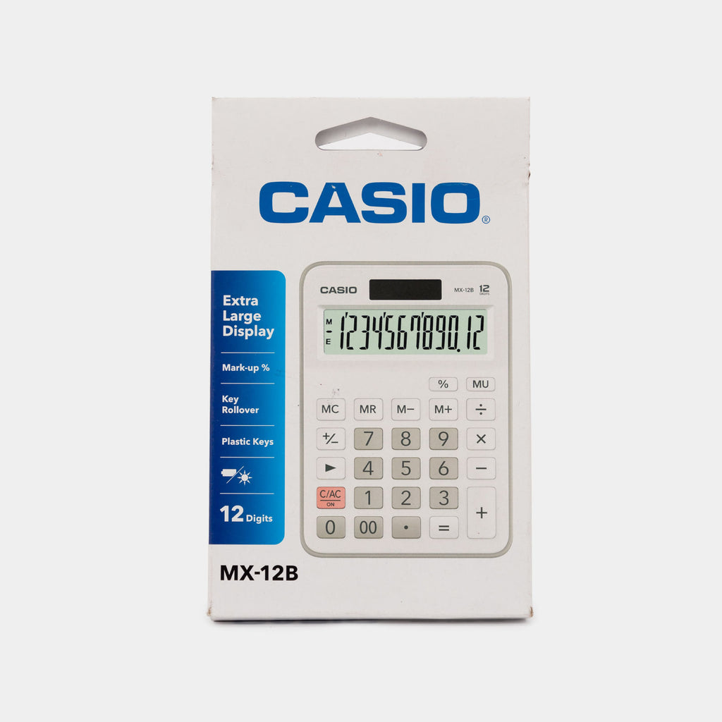 Casio Basic 12 Digit Desk Calculator White MX-12B-WE-W-EC UK