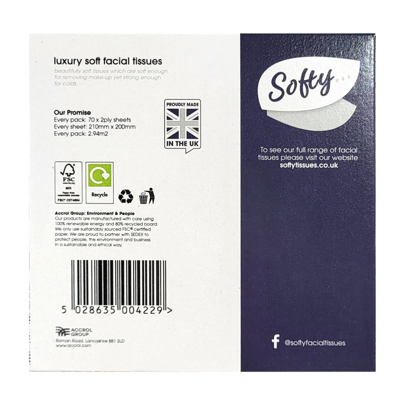 Softy 2ply White Cosmetic Cube Tissues 70's - UK BUSINESS SUPPLIES