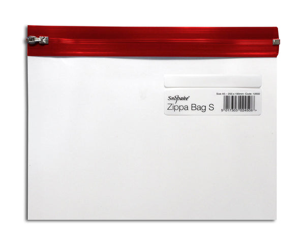 Snopake Zippa Bag Polypropylene A5 140 Micron Red (Pack 25) - 12692 - UK BUSINESS SUPPLIES