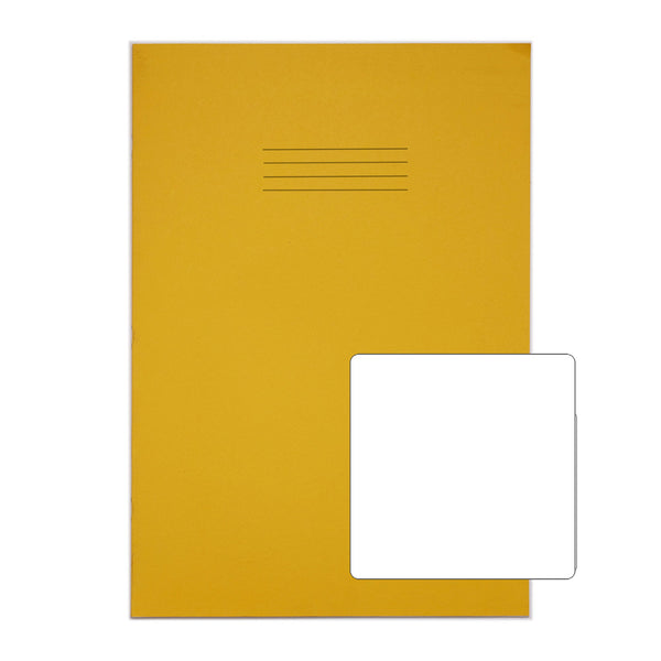 Rhino A4 Plus Exercise Book Yellow Plain 80 page (Pack 50) VDU080-113 - UK BUSINESS SUPPLIES