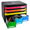 Exacompta Store Box Maxi 6 Drawer Set Open Black/Harlequin - 306798D - UK BUSINESS SUPPLIES