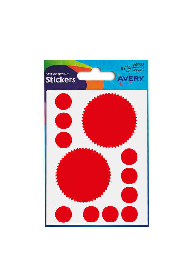 Avery Company Seal Label Red (Pack 80) 32-400 - UK BUSINESS SUPPLIES