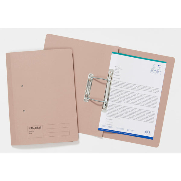 Guildhall Spring Transfer File Manilla Foolscap 285gsm Buff (Pack 25) - 346-BUFZ - UK BUSINESS SUPPLIES