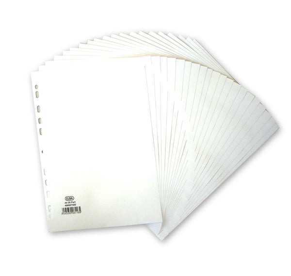 Elba Divider A4 20 Part White Card 400007500 - UK BUSINESS SUPPLIES