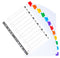 Exacompta Index 1-12 A4 Extra Wide 160gsm Card White with Coloured Plastic Tabs - 4112E - UK BUSINESS SUPPLIES