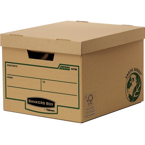 Fellowes Bankers Box Earth Series Standard Storage Box Board Brown (Pack 10) 4470601 - UK BUSINESS SUPPLIES