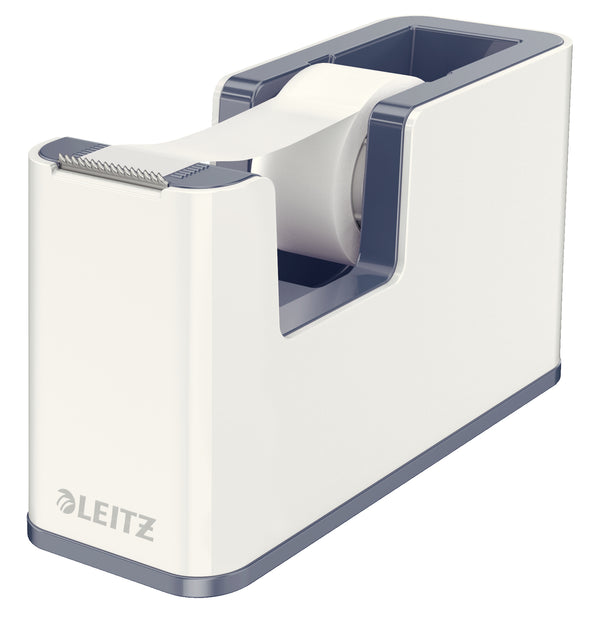 Leitz WOW Dual Colour Tape Dispenser for 19mm Tapes White/Grey 53641001 - UK BUSINESS SUPPLIES