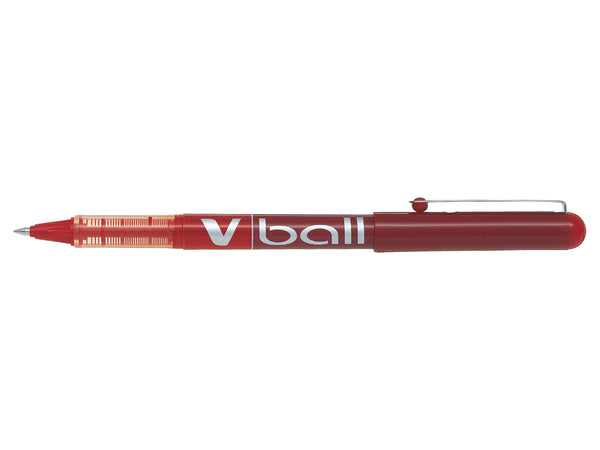 Pilot VBall Liquid Ink Rollerball Pen 0.5mm Tip 0.3mm Line Red (Pack 12) - 4902505085413SA - UK BUSINESS SUPPLIES