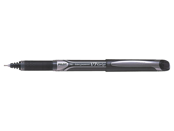 Pilot V7 Grip Hi-Tecpoint Liquid Ink Rollerball Pen 0.7mm Tip 0.4mm Line Black (Pack 12) - 4902505279775 - UK BUSINESS SUPPLIES