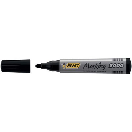 BIC Marking 2000 Permanent Marker Bullet Tip Line Width 1.7mm Black Pack 12 Code 820915 - UK BUSINESS SUPPLIES