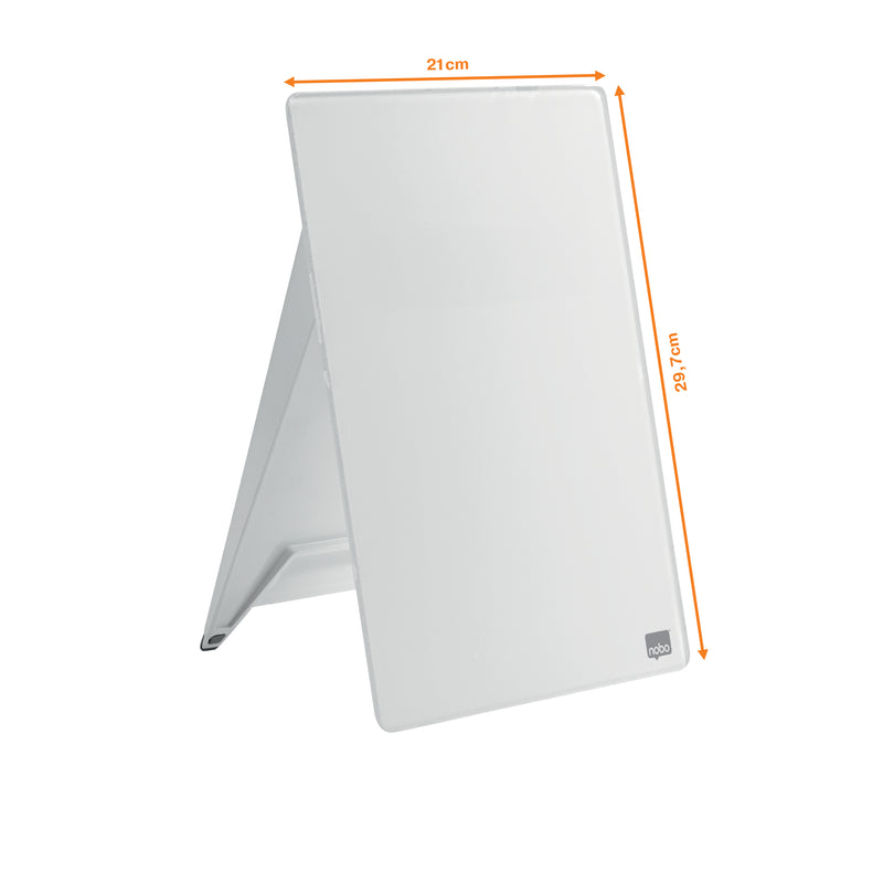 Nobo Desktop Whiteboard Easel Glass Non Magnetic 216x297mm Brilliant White 1905173 - UK BUSINESS SUPPLIES
