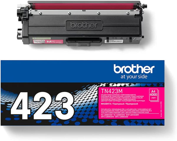 Brother TN-423M Toner Cartridge, Magenta, Single Pack, High Yield, Includes 1 x Toner - UK BUSINESS SUPPLIES