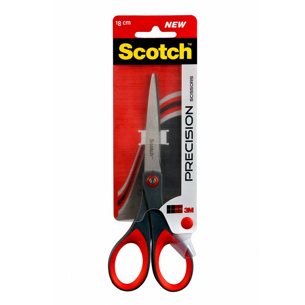 Scotch Precision Scissors 180mm Red/Grey 1447 - 7000033999 - UK BUSINESS SUPPLIES