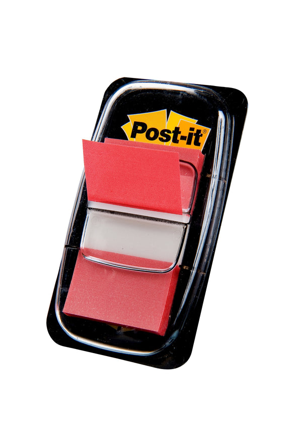 Post-it Index Flags Repositionable 25x43mm 12x50 Tabs Red (Pack 600) 7100089833 - UK BUSINESS SUPPLIES