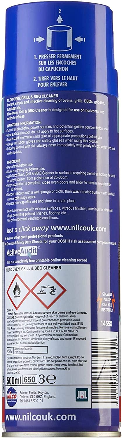 Nilco Professional Oven Cleaner 500ml Aerosol Spray - UK BUSINESS SUPPLIES