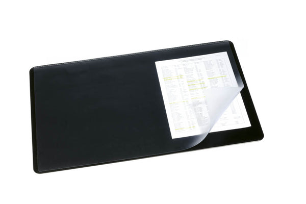 Durable Desk Mat with Transparent Overlay 400x600mm Black - 720201 - UK BUSINESS SUPPLIES