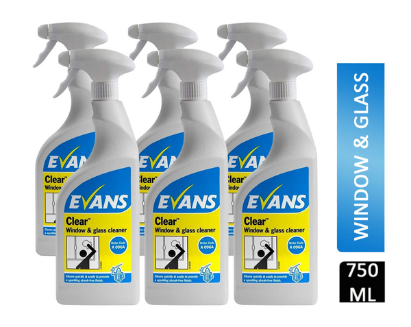 Evans Vanodine Clear Window & Glass Cleaner 750ml - UK BUSINESS SUPPLIES