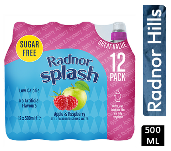 Radnor Splash Sugar Free Apple & Raspberry 12x500ml - UK BUSINESS SUPPLIES