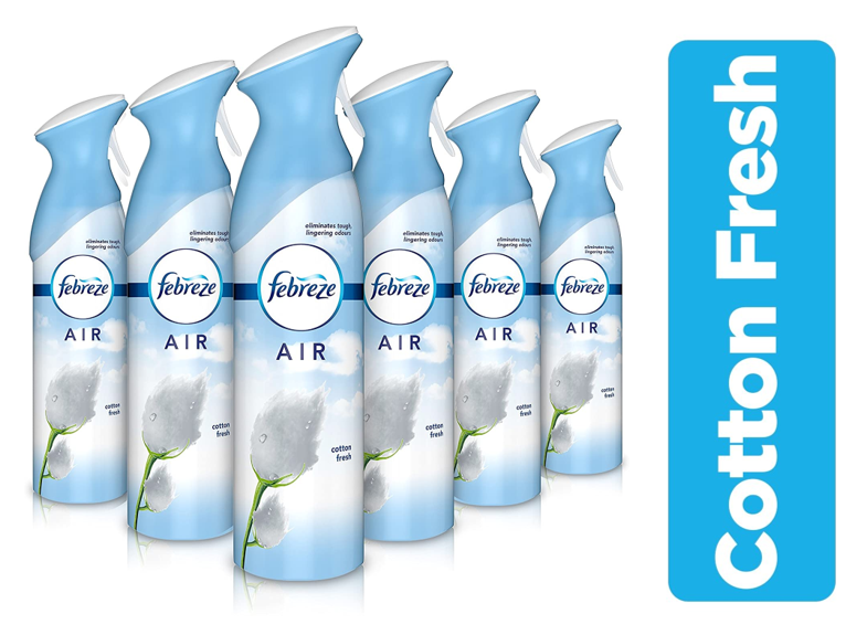 Febreze Spray Rinfrescante Per Tessuti Cotton Fresh, 375 Ml, Elimina Gli Odori Persistenti, Tecnologia Odour Clear