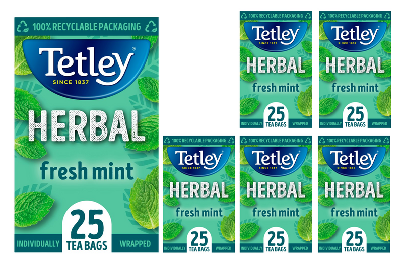 Tetley Herbal Fresh Mint Compostable Envelope Tea Bags 25's - UK BUSINESS SUPPLIES