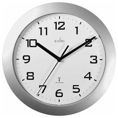 Acctim 74367 Peron Radio Controlled Wall Clock, Silver - UK BUSINESS SUPPLIES