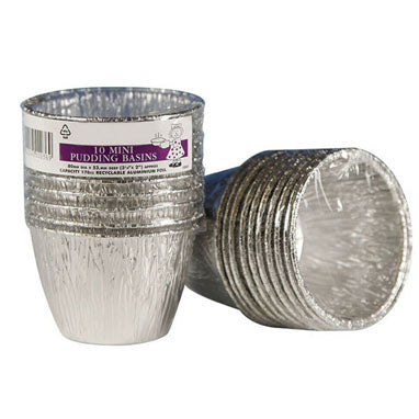 Caroline 10 - 100 Mini 6oz Pudding Basin Recyclable Aluminium Foil {Packs x 10} - UK BUSINESS SUPPLIES
