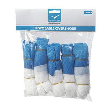 Glenwear Disposable Overshoes 5 Pairs One Size - UK BUSINESS SUPPLIES