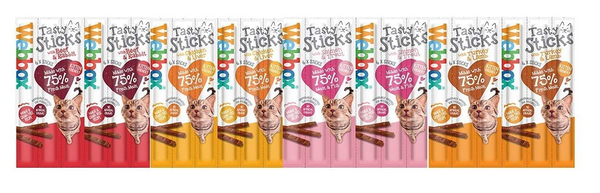 Webbox Cats Delight Tasty Sticks Chews Treats Variety Pack 12 x 6 (72 Sticks) - UK BUSINESS SUPPLIES