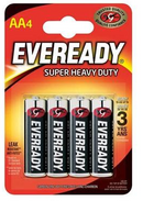 Eveready AA Super Heavy Duty Pack 4's - UK BUSINESS SUPPLIES