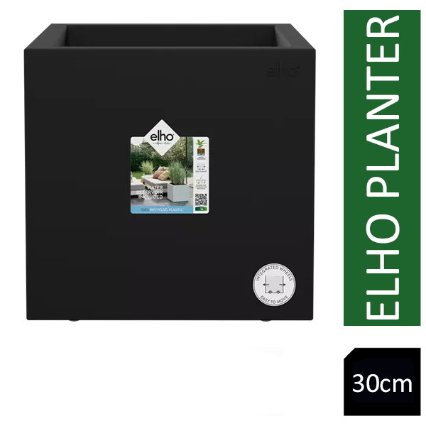 Elho Vivo Next Living Black Square Planter 30cm - UK BUSINESS SUPPLIES