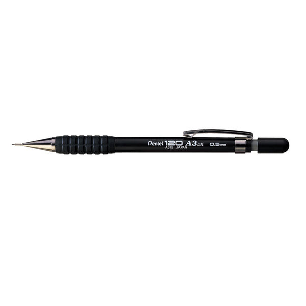 Pentel 120 Mechanical Pencil HB 0.5mm Lead Black Barrel (Pack 12) A315-AX - UK BUSINESS SUPPLIES