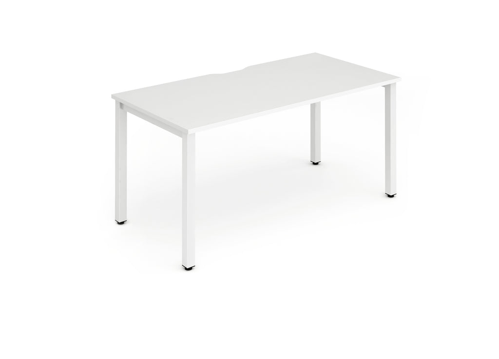 Evolve Plus 1400mm Single Starter Desk White Top White Frame BE111 UK