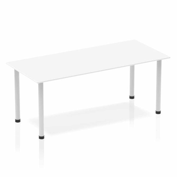 Impulse 1800mm Straight Table White Top Silver Post Leg BF00175 - UK BUSINESS SUPPLIES