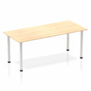 Dynamic Impulse 1800mm Straight Table Maple Top Silver Post Leg BF00193 - UK BUSINESS SUPPLIES