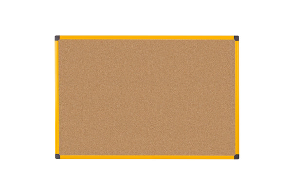 Bi-Office Ultrabrite Cork Noticeboard Yellow Aluminium Frame 1200x900mm - CA0511721 - UK BUSINESS SUPPLIES