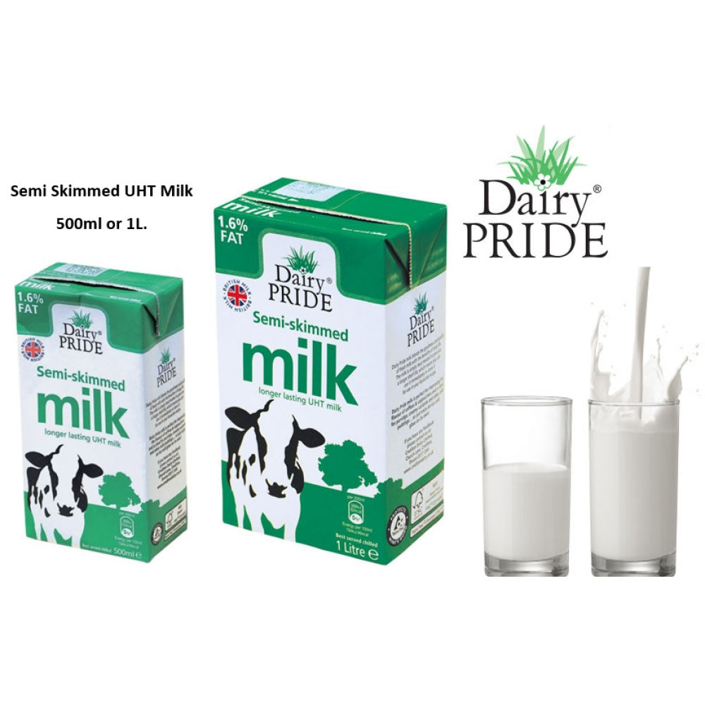 Dairy Pride UHT Whole Milk 1L Pack Of 4 Full Fat 3.5% Long Shelf Life Calcium Dairy Drink Multipack Catering Hospitality Office Pantry Drink With Welari Thank You Card | (4pack) (4L - View #10
