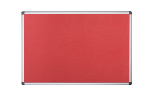 Bi-Office Maya Red Felt Noticeboard Aluminium Frame 600x450mm - FA0246170 - UK BUSINESS SUPPLIES