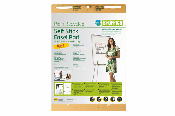 Bi-Office Earth-It Recycled Flipchart Pad Self Stick A1 30 Sheets - FL1217507 - UK BUSINESS SUPPLIES